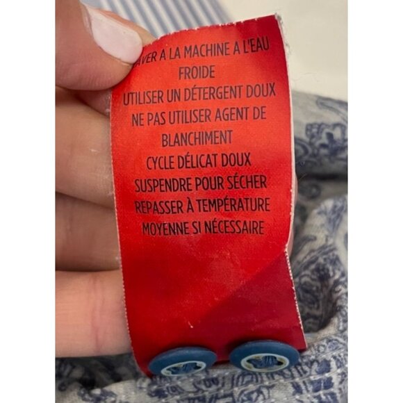 Robert Graham Blue Pinstripe Button Down Shirt Paisley Contrast Size Large - Picture 11 of 13